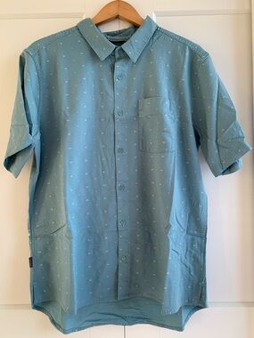 Icebreaker Mens  Teal Short-Sleeve Button-Down Shirt size XL